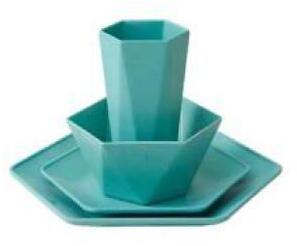 Bamboo Fiber Tableware Set, Color : Green