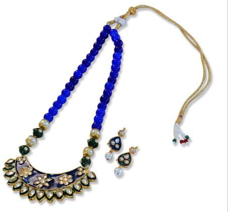 Blue Kundan Necklace, Occasion : Wedding Wear