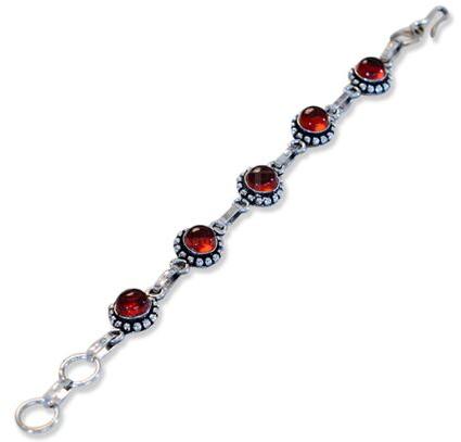 Stone Bracelet, Color : Sliver Red