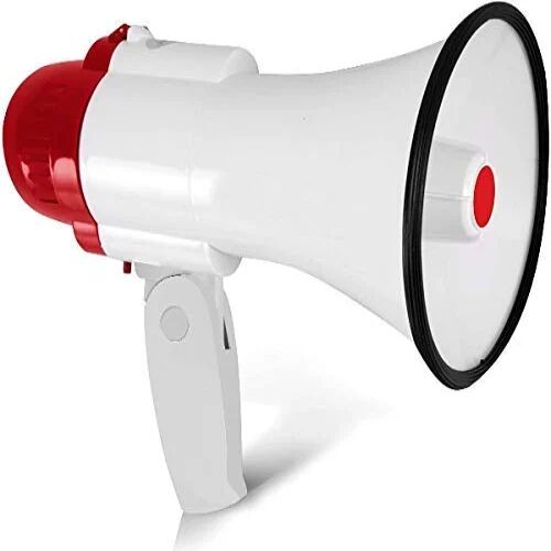 White Handheld Megaphone, Power : 20 Watts