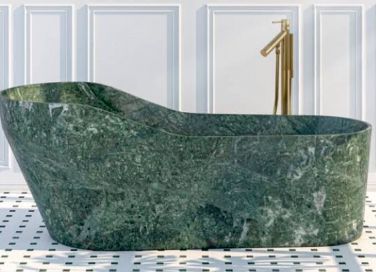 Polished Green Marble Bath Tub