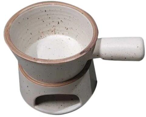 Round Ceramic Fondue Set, Pattern : Plain