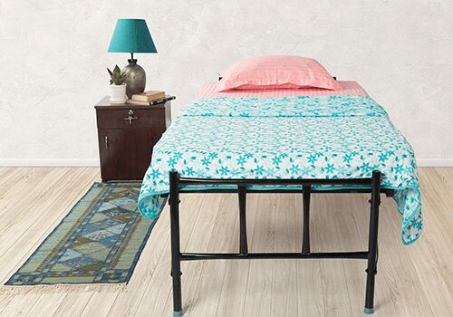 Wrought Iron Single Bed, Color : Black