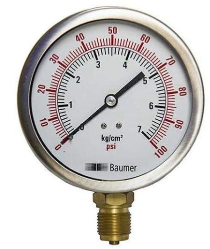 Mild Steel Pressure Gauge, Connection : Back Connection,  Bottom Connection