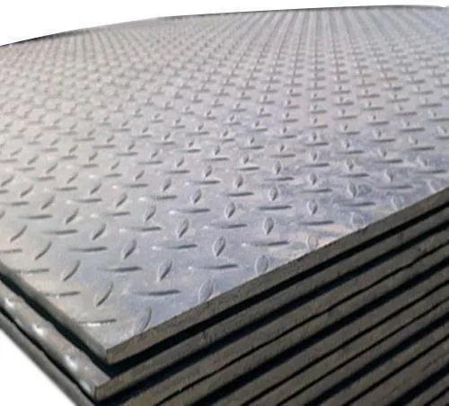 Grey Polished Hexagonal Mild Steel Chequered Plates, For Industrial, Size : Standard