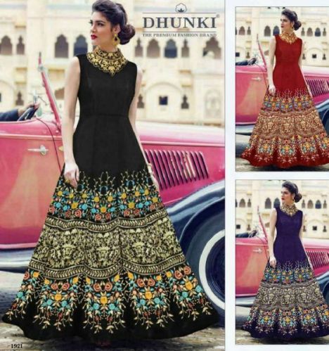 Georgette Ladies Designer Gown, For WEDDING, PARTY, FESTIVE, Size : XL