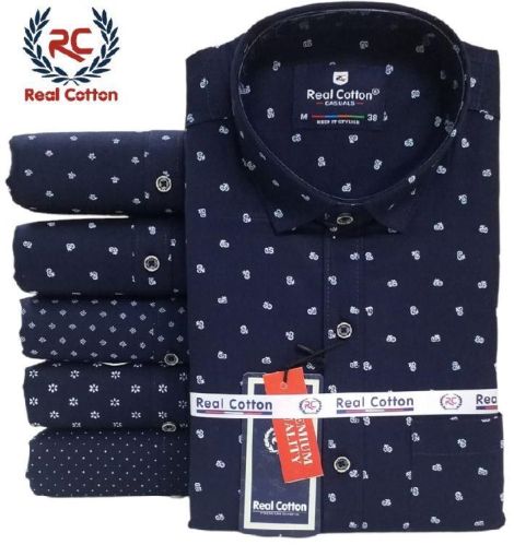 REAL COTTON MULTICOLOR PARTY WEAR MEN'S PRINTED SHIRT