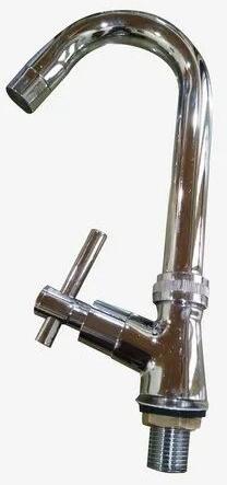 Brass Swan Neck Pillar Cock, For Wash Basin