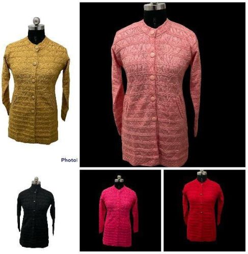 Casual Plain Woolen Long Coat, Gender : Female