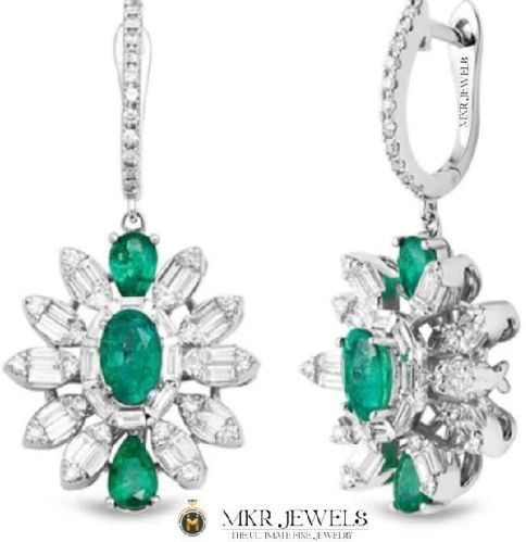 Gold Gemstone Diamond Earring, Specialities : Unique Designs, Shiny Look, Perfect Shape, Good Quality