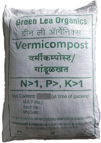 Organic Fertiliser Vermicompost 40kg, Packaging Type : Black-brown