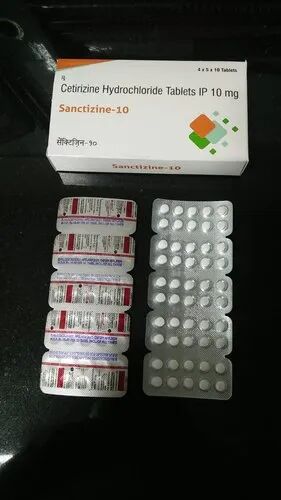 SANCTIZINE-10 Cetirizine Hydrochloride Tablet, Packaging Type : Blister