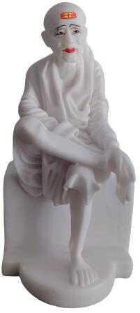Resin Marble Sai Baba Statue, For Temple, Interior Decor, Office, Home, Gifting, Garden, Size : 12 Inch
