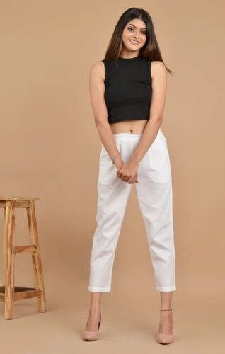 Ladies Cotton Pant, Occasion : Formal Wear