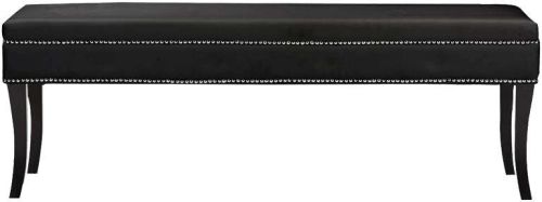 Leatherette Backless Sofa Bench, Color : Black