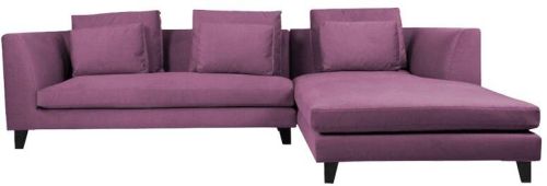 L Shape Fabric Sofa Set, Color : Purple