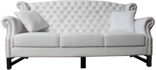 Three Seater Wingback Sofa Set, Color : White