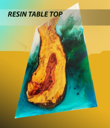 Glossy Artistic Resin Table Top
