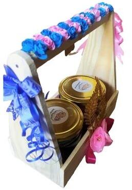 Pinewood Tray Baby Shower Gift, Color : Light Brown