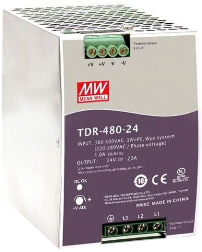 TDR-480-24 Three Phase Din Rail Power Supply