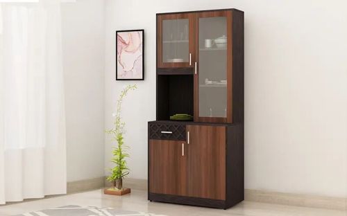 HDF With Melamine Finish Two Door Crockery Unit