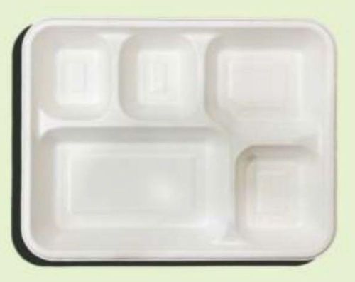 5 CP Bagasse Meal Tray, For Homes, Hotels, Restaurants, Banquet, Wedding, Feature : 100% Recycled Material