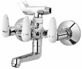 Polished Stainless Steel Wall Mixer With Crutch, For Bathroom Fittings, Feature : High Quality, Durable