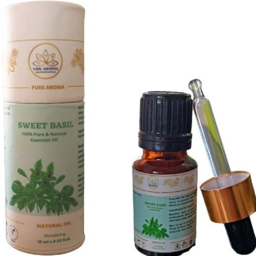 Sweet Basil Essential Oil | 10ML, For Aromatherapy, Packaging Type : Glass Bottle, Paper Tube