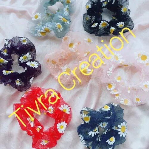 Multicolour Daisy Net Scrunchies