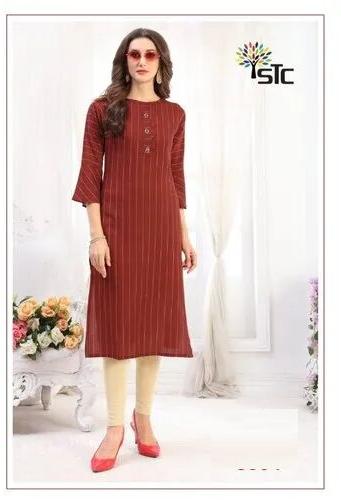 Straight *M(38) Rayon Kurti, Occasion : Formal Wear