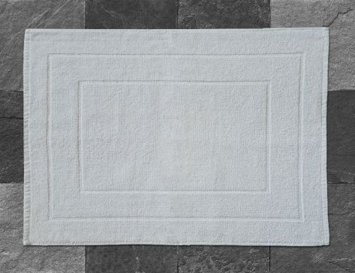 Rekhas Terry Cotton Bathroom Mat - Hotel & Spa Bathmat - Towel Mat & Bath Rug - 690 GSM - White