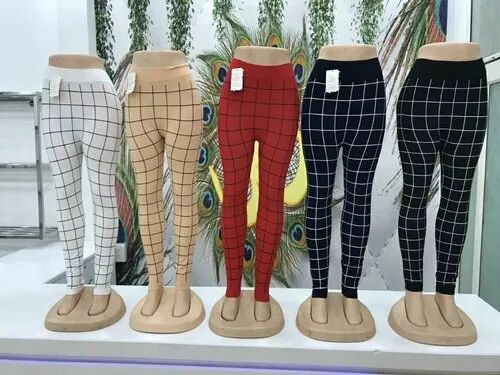 Jai Kalka Checked Ladies Cotton Leggings, Size : Medium