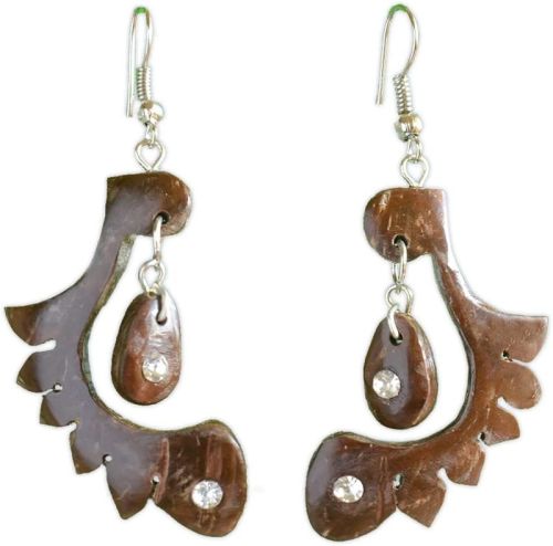 Polished Coconut Shell Earrings, Occasion : Party