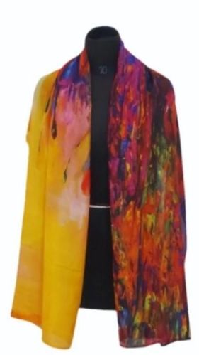 Ladies Multicolour Pure Silk Stole, Packaging Type : Packet