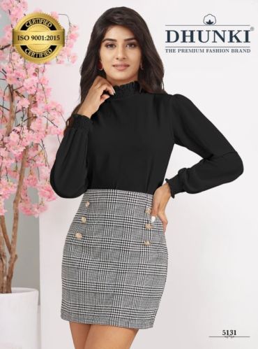 Plain Heavy Vista Georgette Girls Casual Tshirt, Size : All