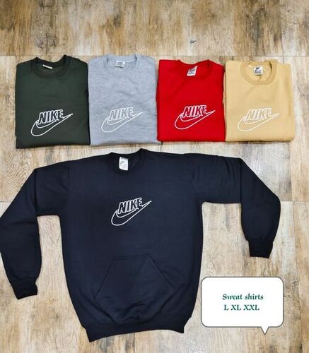 Round Neck Printed 20 GSM Fleece Sweatshirt, Size : XL, XXL