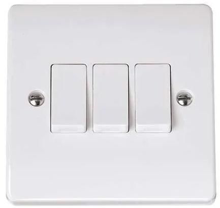 White Plastic Polished Electrical Switches, For Office, Home, Certification : ISI Certified