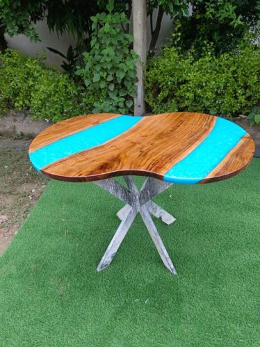 Brown Round Epoxy Resin Table Top, For Office, Hotel, Restaurant, Size : All Sizes