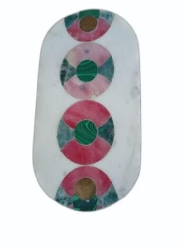 Agate Marble Inlay Tray, Size : 6x12inch