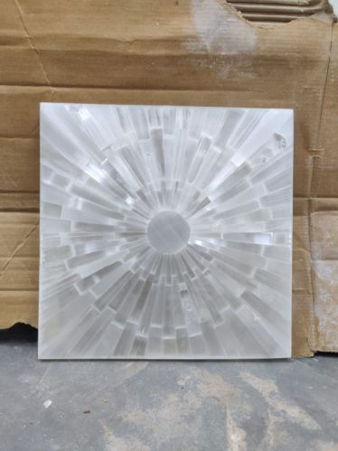 Silver Square Selenite Stone Table Top, For Restaurent, Office, Hotel, Home, Size : Multisizes