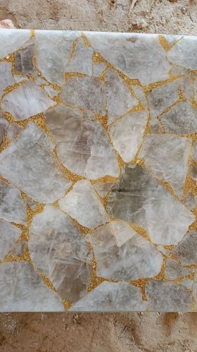 Rectangle Smoky Quartz Table Top, For Restaurent, Office, Hotel, Size : Multisizes