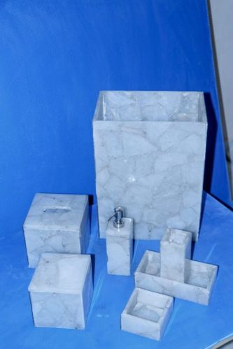 White Quartz Bathroom Set Of 7 Pcs