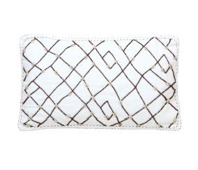 Rectangular Hand Embroidered Linen Cushion Cover, For Sofa, Bed, Chairs, Size : 40*60 Cm