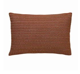 Rectangular Zigzag Quilt Embroidered Brown Cushion Cover, For Sofa, Bed, Chairs, Size : 35*53 Cm