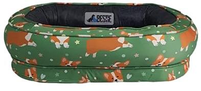 Green Polyester OVL-02 Medium Dog Bed