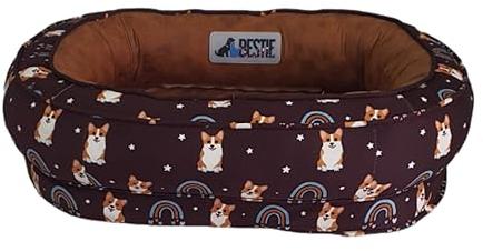 Polyester Printed OVL-04 Large Dog Bed, Color : Brown
