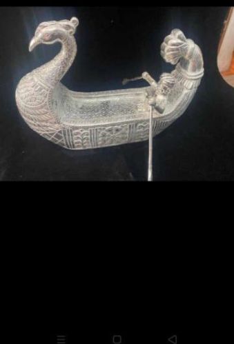 Silver Coated Swan Statue, Packaging Type : Box