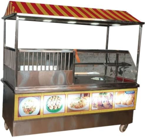 Stainless Steel Chat Display Counter, Color : Silver