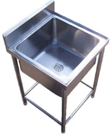 Square Commercial Kitchen Single Sink Unit, For Hotel, Restaurant, Color : Silver