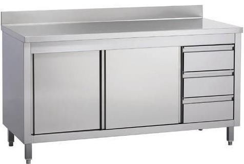 Silver Stainless Steel Drawer Service Counter, For Restaurant, Shop